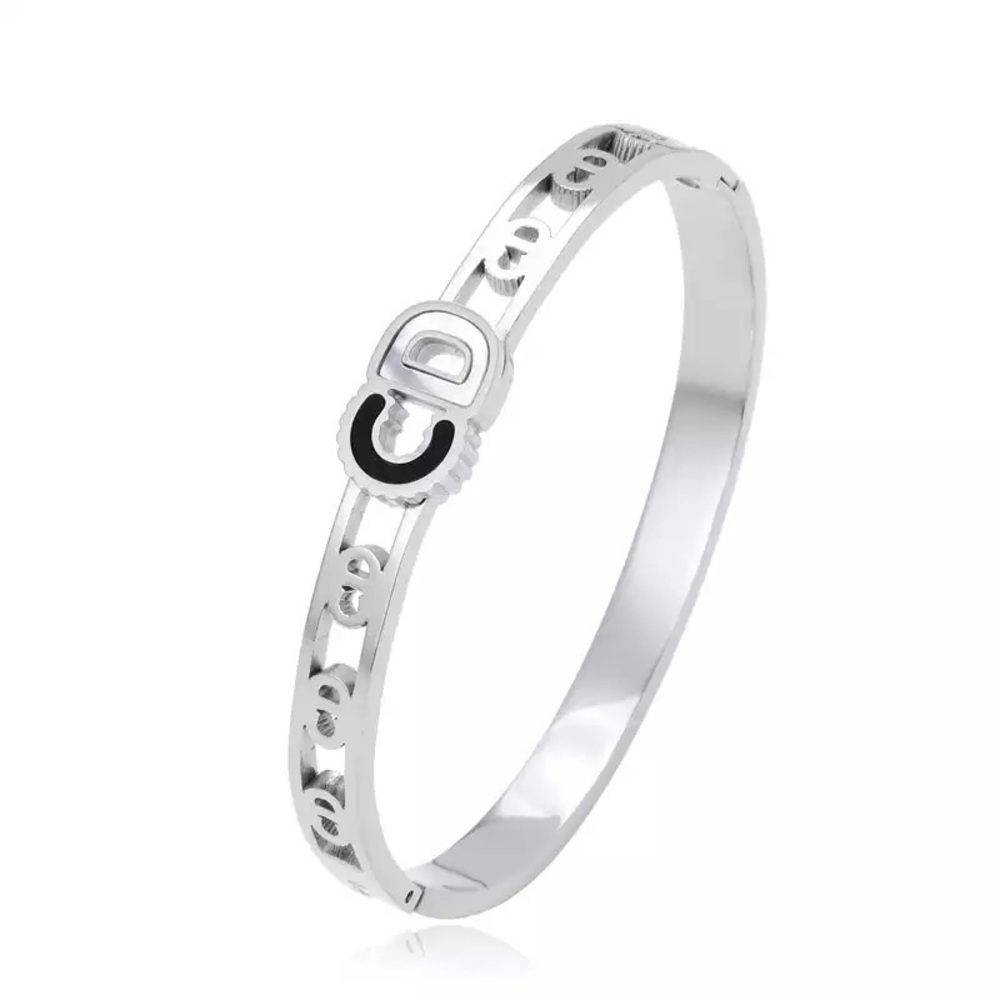 Gold Plated Stainless Steel Bangle Bracelet - Picture 2 of 4